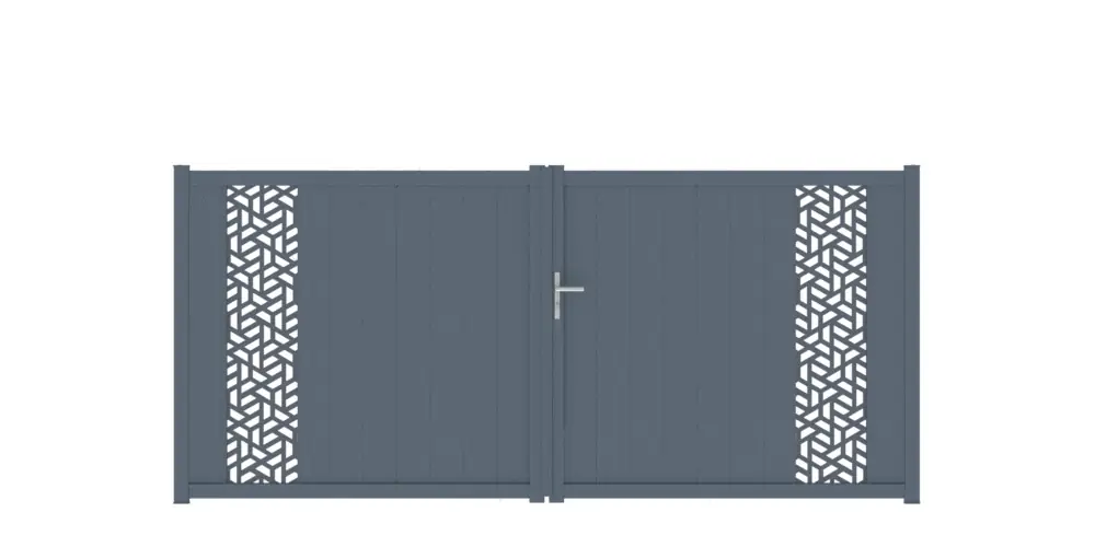 Commander Vite Portail battant aluminium THYEZ l.3,5 x H.1,60 m gris JARDIMAT