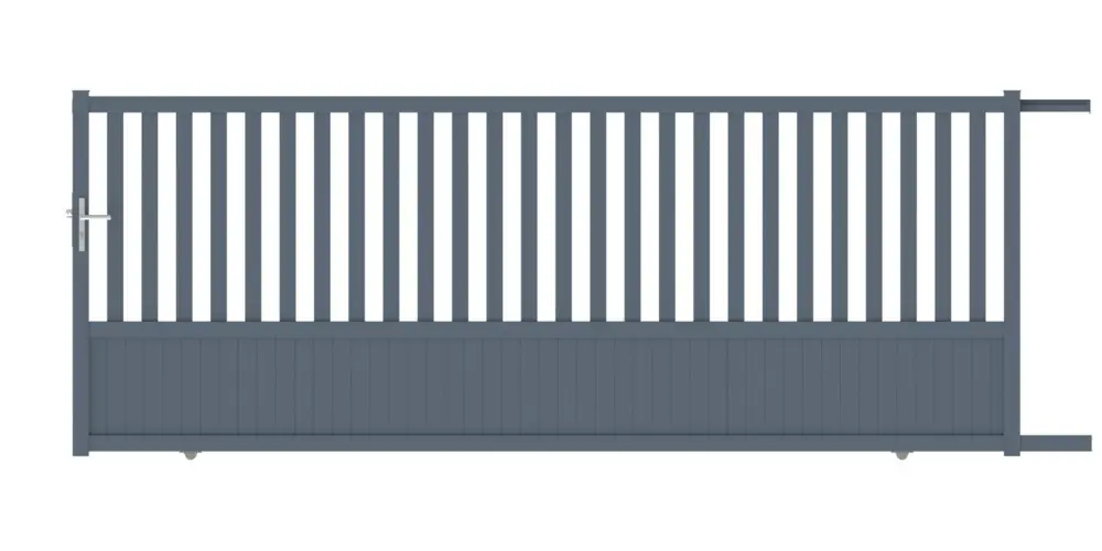 Portail coulissant aluminium CHAMBERY l.4,00 x H.1,55 m gris JARDIMAT Prix Réduit