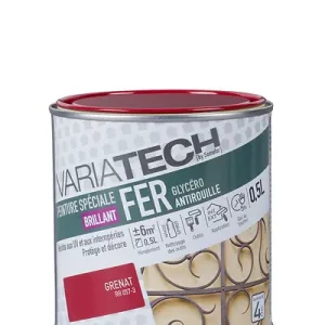 Peinture spéciale fer antirouille - Brillant Grenat - 0,5L VARIATECH Nouvelle Collection