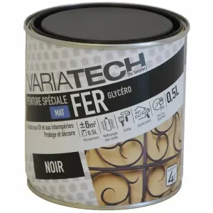 Offre Spéciale Peinture spéciale fer glycéro antirouille - Noir - 0,5L VARIATECH