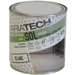 Peinture sol satin Blanc - 0,5L VARIATECH Acheter En Ligne