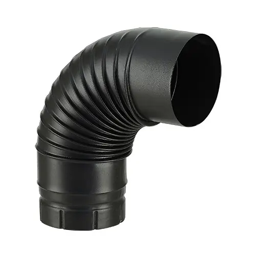 Coude plissé 90° acier émaillé - Noir - Diam.130 mm Marque