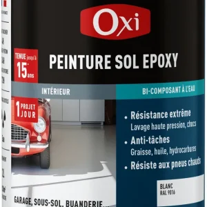 Offre Limitée Peinture sol epoxy blanc satinée RAL 9016 2L OXI