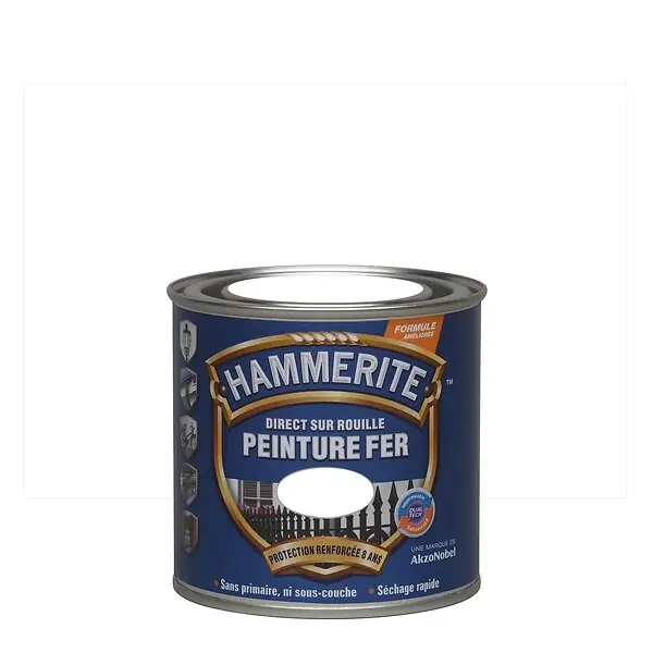 Achat Immédiat Peinture fer antirouille - Direct sur Rouille - Blanc 0,25L HAMMERITE