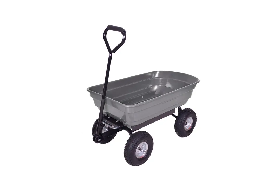 Remorque de jardin basculante gris 250 kg - TURFMASTER Seulement Aujourd'hui