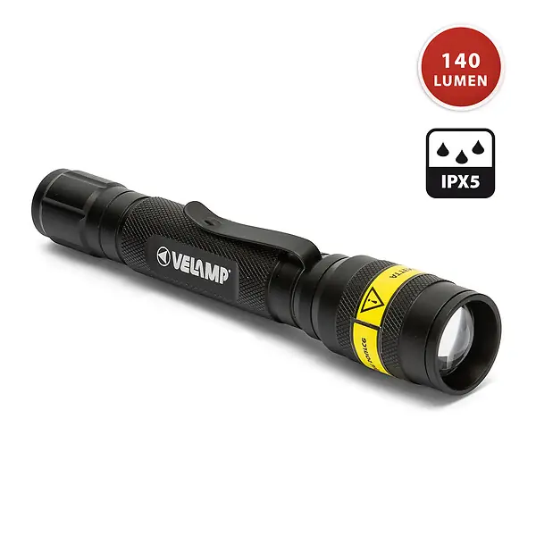 Torche LED aluminium - CREE 3W - Zoom et IPX5 VELAMP Vente Directe