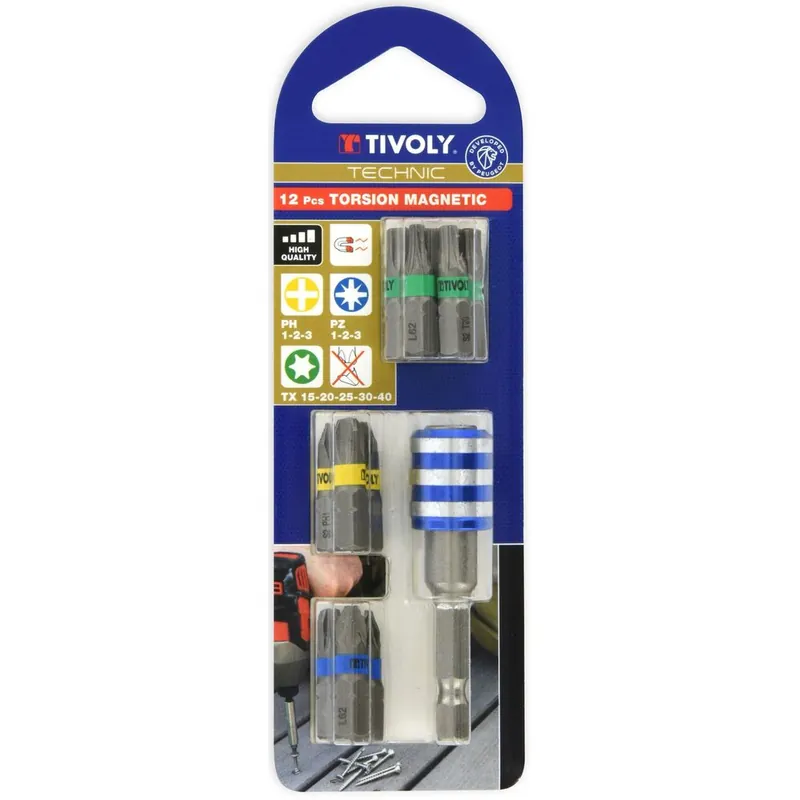 Coffret embouts de vissage 12 pièces - TIVOLY Quantité Limitée