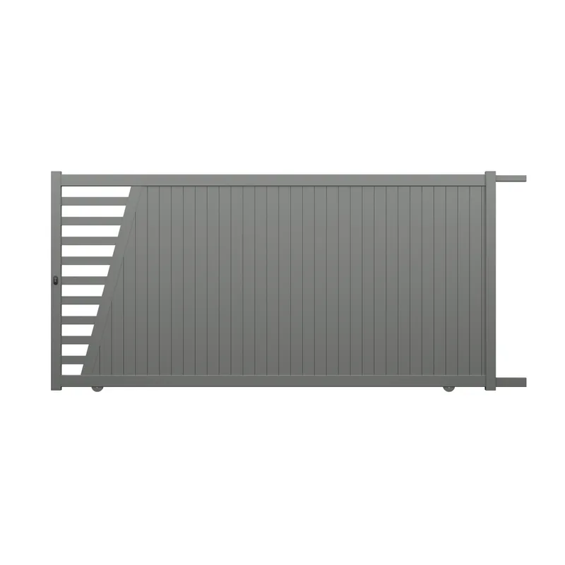 Portail coulissant aluminium PIVOINE l.3,60 x H.1,78 m gris alu livraison directe à domicile GARDEN GATE Marque