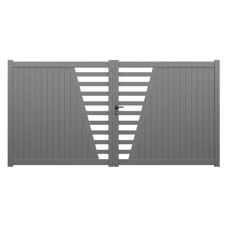 Remise Portail battant aluminium PIVOINE l.3,00 x H.1,78 m gris alu livraison directe domicile GARDEN GATE