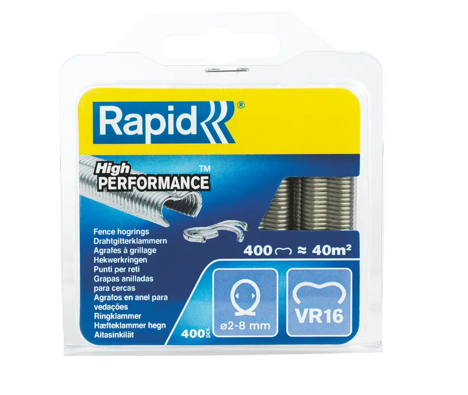 Agrafes à grillage VR16 en acier - Boîte de 400 - RAPID Offre Limitée