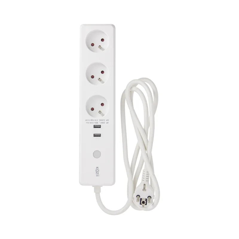 Multiprise connectée WiFi et Bluetooth 3 prises + 2 USB Blanc - Kozii XANLITE Offre Exclusive