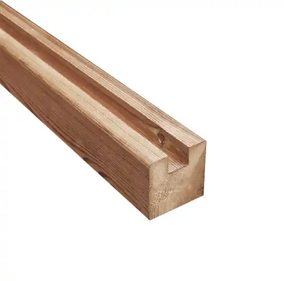 Certifié Poteau bois départ/fin pin traité autoclave classe 4 brun rainuré - 90 x 90 x 2400 mm - DEBARGE