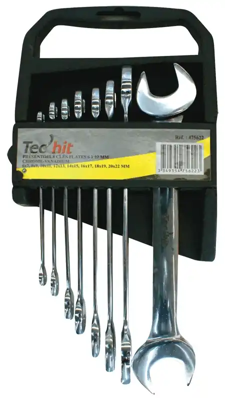 Acheter En Ligne Jeu de 8 clés plates 6/22 mm - JP OUTILLAGE