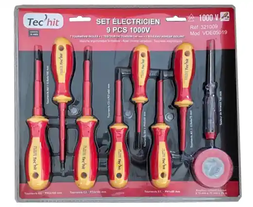 Kit électricien 9 pièces - JP OUTILLAGE Expédié Aujourd'hui