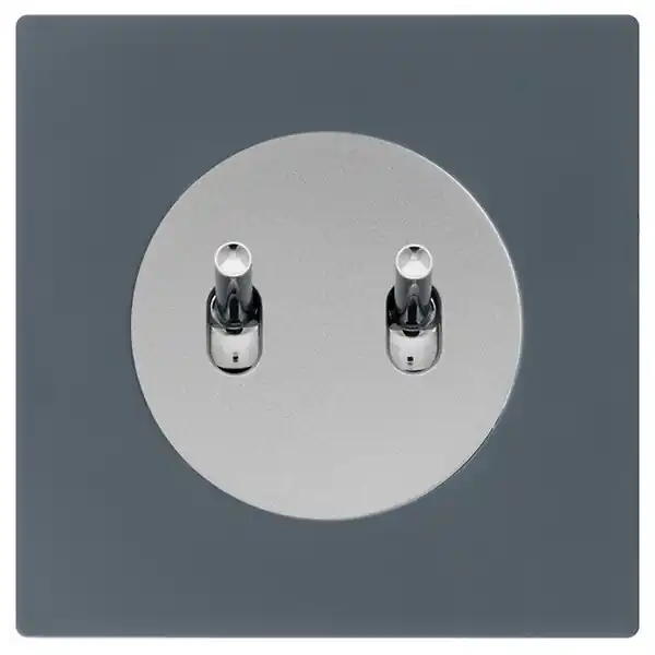 FONTINI Double va et vient ALU - manette chrome DOM + plaque simple blue grey Prix Réduit