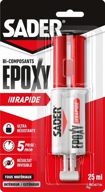 Prix Bas Colle bi-composant époxy rapide 25 ml SADER