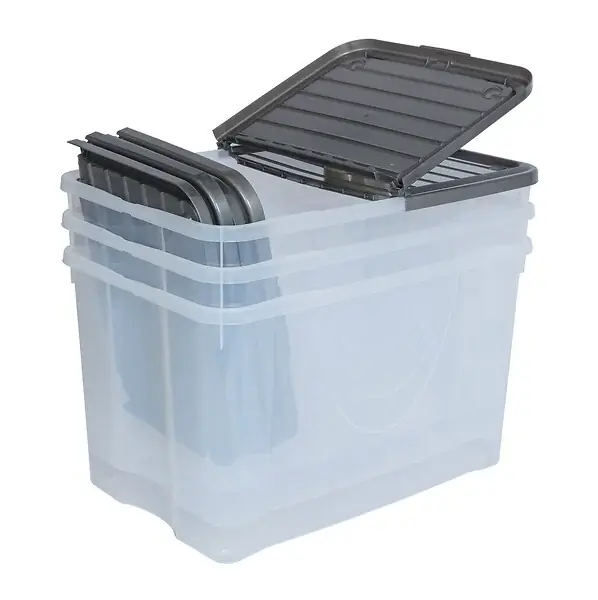 Marque Lot de 3 boîtes Dodo Box 60L - Transparent TONTARELLI