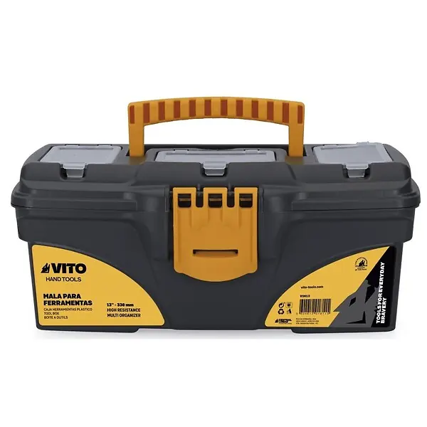 Boite à outils 13" 32 x 16.5 x 13.6 cm - Caisse à outils 3 Organiseurs et Porte outils Amovible VITO Must-Have