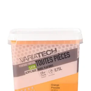 Promotion Peinture murale satinée - Orange pressée - 0,75L VARIATECH