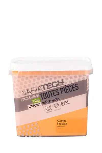 Promotion Peinture murale satinée - Orange pressée - 0,75L VARIATECH