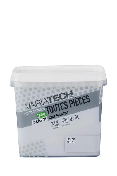 Peinture murale satinée - Coton - 0,75L VARIATECH Expédié Aujourd'hui