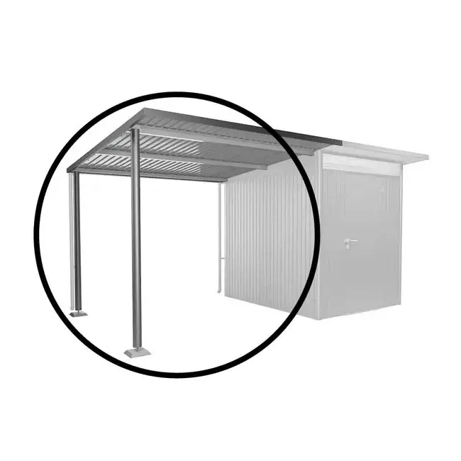 Auvent pour abri de jardin AvantGarde A1, A5 gris quartz métallique T. L - BIOHORT Usine Directe