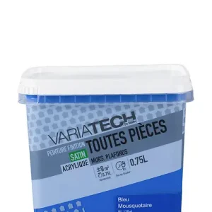 Peinture murale toutes pièces satin Bleu mousquetaire 0.75L VARIATECH Retour Gratuit