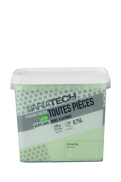 Peinture murale satin - Amande - 0,75L VARIATECH Réduction