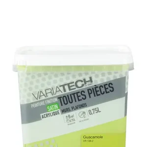Peinture murale satinée toutes pièces - Guacamole - 0.75L VARIATECH Satisfait Ou Remboursé