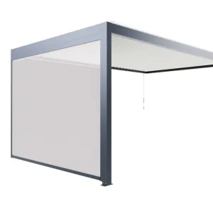 Store latéral zippé pour pergola murale SOFIA gris 3,08 m - ORIAL Pas Cher