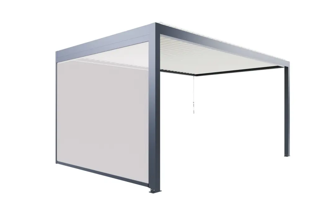 Store latéral zippé pour pergola murale SOFIA gris 3,08 m - ORIAL Pas Cher