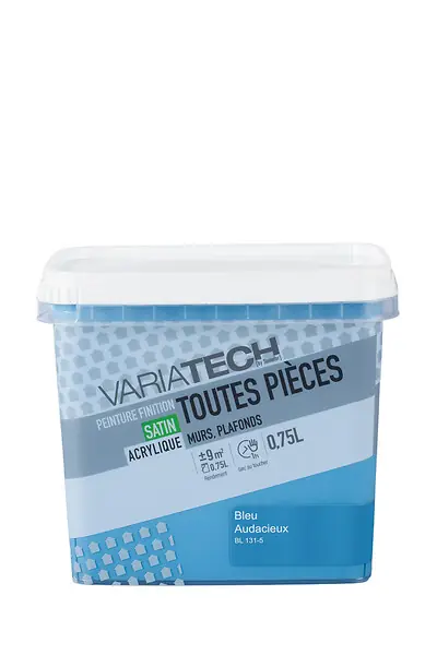Peinture murale satin - Bleu audacieux - 0.75L VARIATECH Marque
