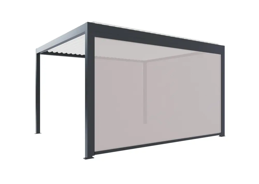 Store façade zippé pour pergola SOFIA gris 4,13 m - ORIAL Authentique