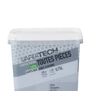 Must-Have Peinture murale toutes pièces - Satin Gris Dauphin - 0,75L VARIATECH