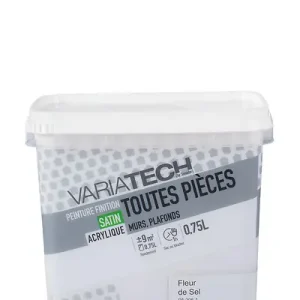 Vente Flash Peinture murale toutes pièces Fleur de sel Satin 0,75L VARIATECH