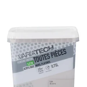 Peinture murale satinée - Lin - 0,75L VARIATECH Jusqu'à Épuisement Des Stocks
