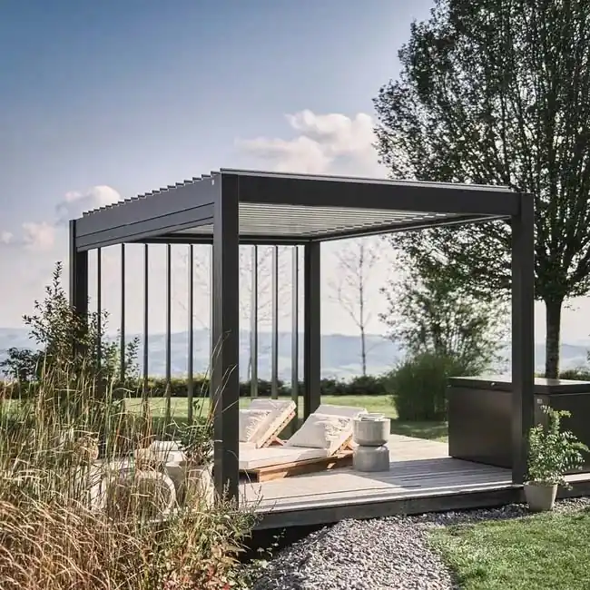 Pergola acier gris foncé/argent métallique 3,5 x 3,5 - BIOHORT Dernière Chance