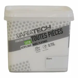 Peinture murale satinée - Blanc - 0,75L VARIATECH Authentique