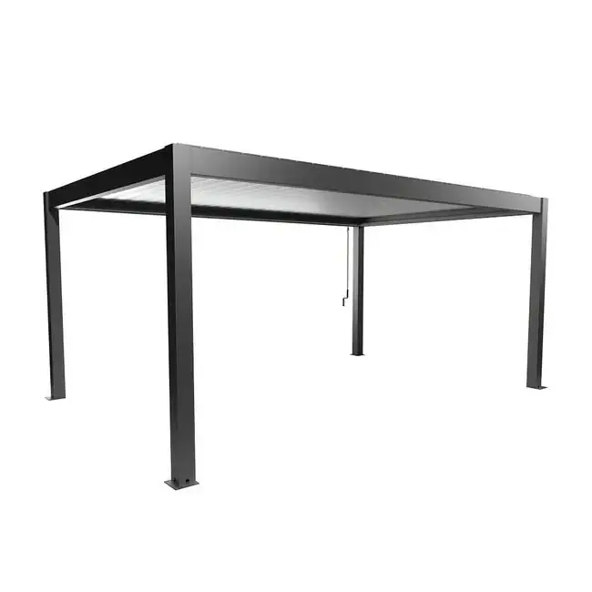 Prix Promo Pergola acier gris foncé/argent métallique 5 x 3,5 - BIOHORT