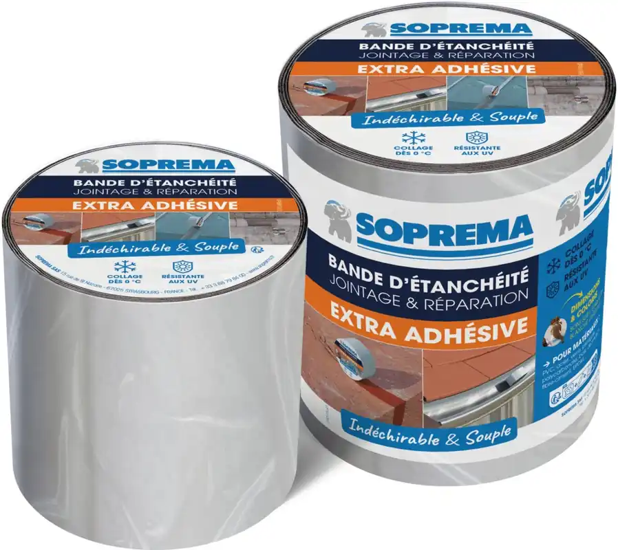 Bande d‘étanchéité extra adhésive tous matériaux L.5,00 x l.0,15 m - SOPREMA Meilleur Choix