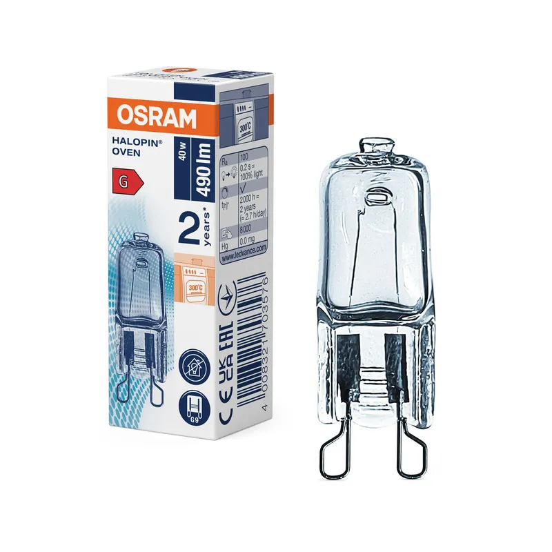 Ampoule halogène pour four G9 40W - Halopin OSRAM Achetez Aujourd'hui