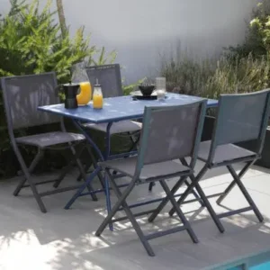 Bon Marché Table de jardin pliante GUERIDON aluminium graphite 110 x 70 cm, Livraison à domicile incluse - PROLOISIRS