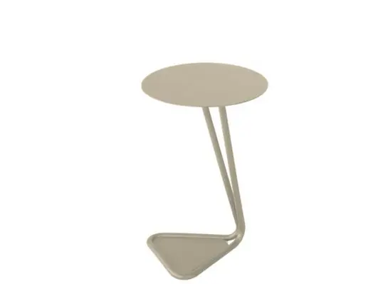 Nouveauté Table basse de jardin EZE aluminium et acier crème ø 40 cm, Livraison à domicile incluse - PROLOISIRS