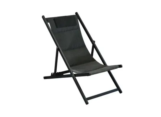 Chaise de jardin pliante LENA chilienne aluminium graphite chevron, Livraison à domicile incluse - PROLOISIRS Soldes