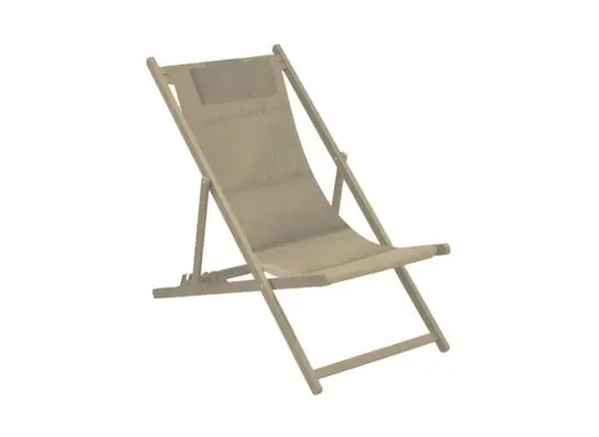 Promotion Chaise de jardin pliante LENA chilienne aluminium crème chevron, Livraison à domicile incluse - PROLOISIRS