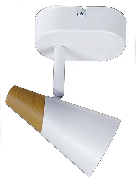 Applique murale 1 spot aluminium blanc imitation bois - E14 EASYLIGHT Prix Choc