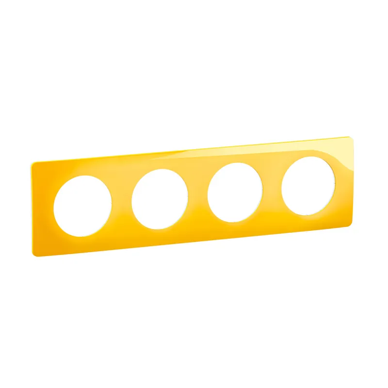 Nouvel Arrivage Plaque de finition 4 postes Jaune safran - Céliane LEGRAND