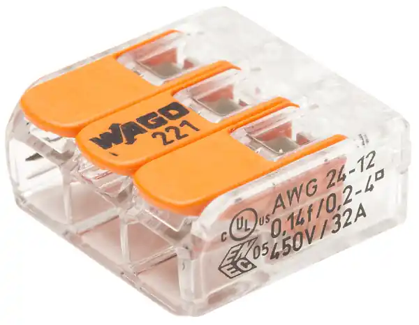 Connecteurs électriques 3 entrées - Lot de 40 - S221 - 32A WAGO Soldes