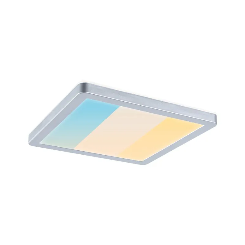 Plafonnier LED salle de bain IP44 1160 lumens lumière blanc variable 19x19cm Chrome - Atria Shine PAULMANN Vente Flash
