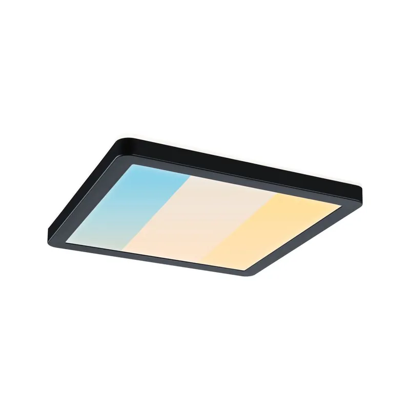 Offre Du Jour Plafonnier LED salle de bain IP44 1160 lumens lumière blanc variable 19x19cm Noir - Atria Shine PAULMANN